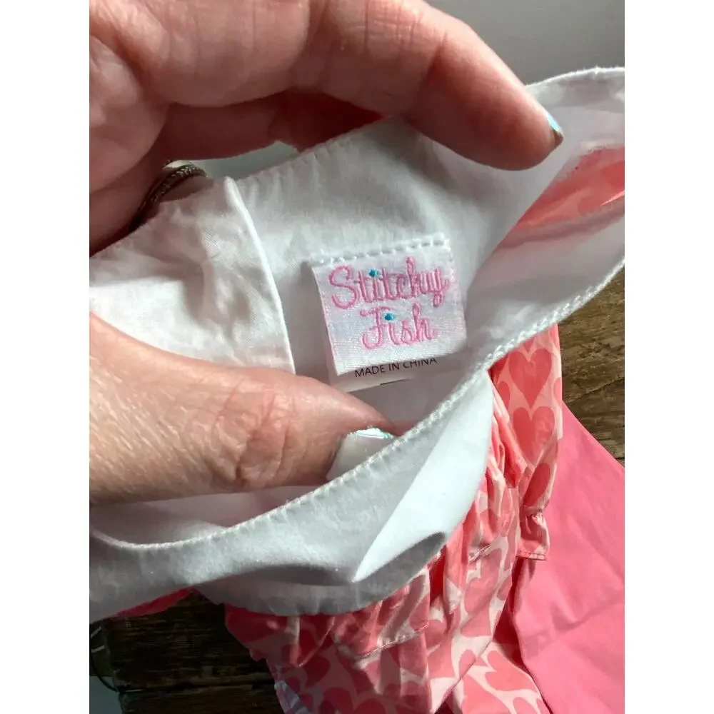 Stitchy Fish 2pc Girl's Valentine's Long sleeve/pants outfit size 4T‎